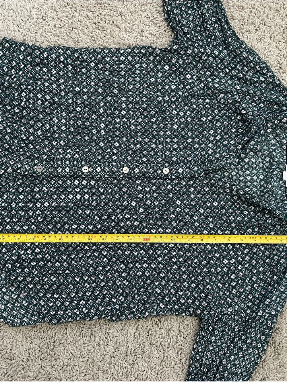 J. Jill Teal Green Printed Button-Front Blouse - Picture 11 of 11